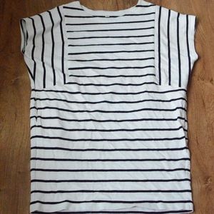 Navy striped dress from Uniqlo